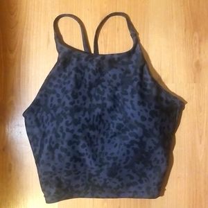 Grey leapord print workout top